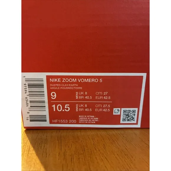 Nike Air Zoom Vomero 5 Dusted Clay Men’s Size 9 Running Shoes HF1553-200