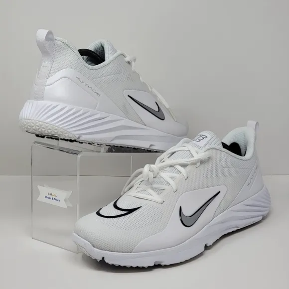 Nike Alpha Huarache 8 Pro Turf Lacrosse Mens White/Sliver CW4445-101 Sz 12.5 New