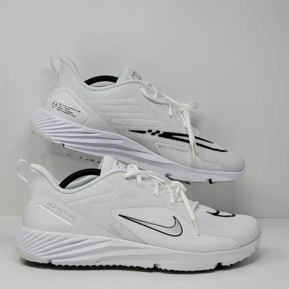Nike Alpha Huarache 8 Pro Turf Lacrosse Mens White/Sliver CW4445-101 Sz 12.5 New