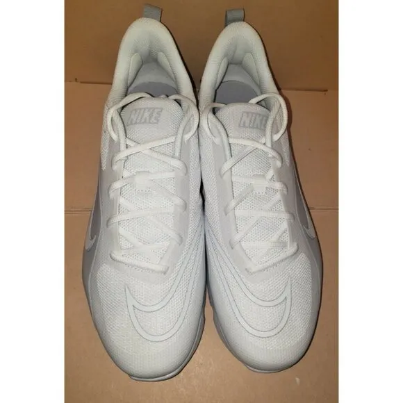NIKE ALPHA HUARACHE 8 PRO TURF LACROSSE WHITE CZ6559-110 MEN SIZE 12 NWB No Top