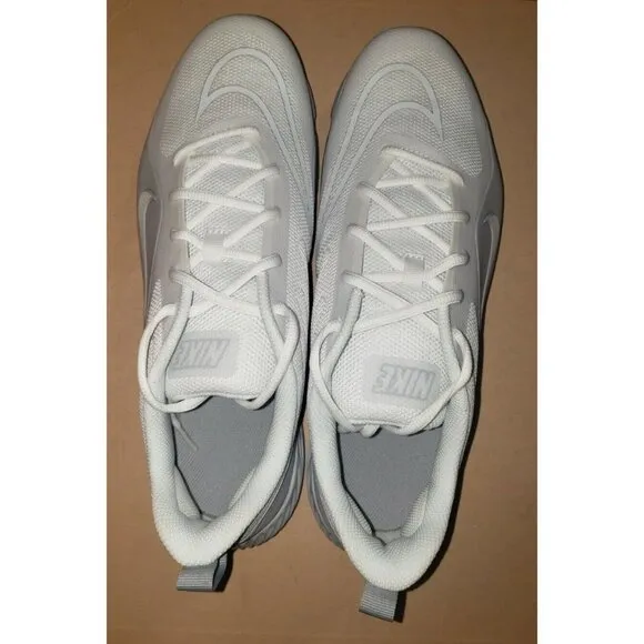NIKE ALPHA HUARACHE 8 PRO TURF LACROSSE WHITE CZ6559-110 MEN SIZE 12 NWB No Top