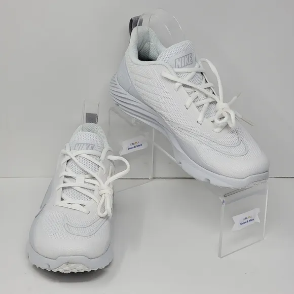 NIKE ALPHA HUARACHE 8 Pro Turf White Lacrosse Shoes CZ6559-110 Men's Size 16 New
