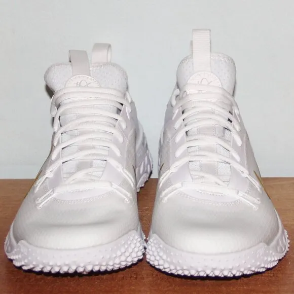 Nike Alpha Huarache 9 Elite Lacrosse Shoes Mens 10 White Gold
