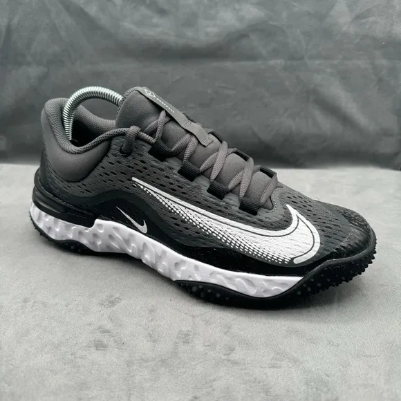 Nike Alpha Huarache Elite 4 Turf Baseball Black Gray White Men's sz 8