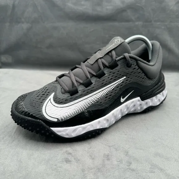 Nike Alpha Huarache Elite 4 Turf Baseball Black Gray White Men's sz 8