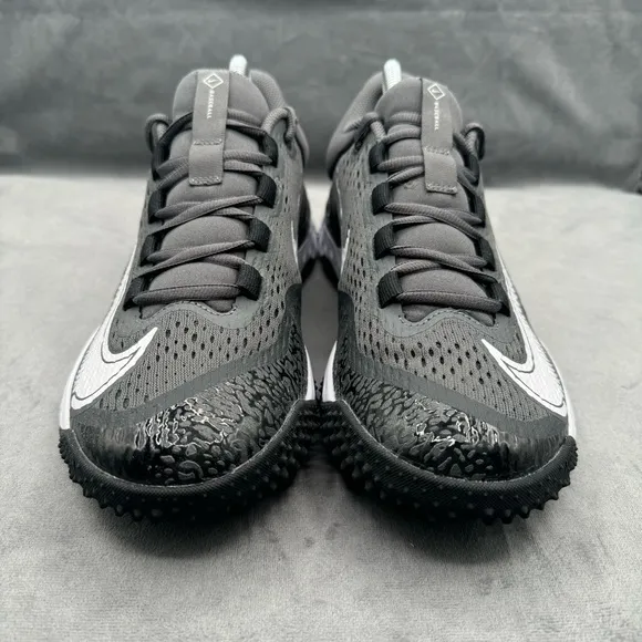 Nike Alpha Huarache Elite 4 Turf Baseball Black Gray White Men's sz 8