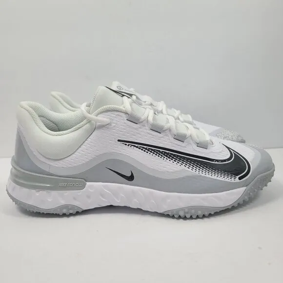 Nike Alpha Huarache Elite 4 Turf Men's White Gray Shoes FD2743-100 US Size 11NWB