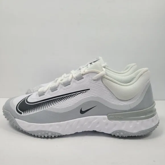 Nike Alpha Huarache Elite 4 Turf Men's White Gray Shoes FD2743-100 US Size 11NWB