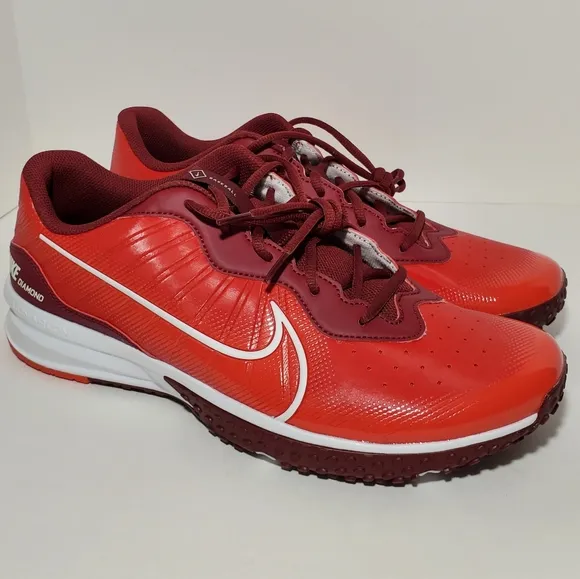 Nike Alpha Huarache Varsity 4 Turf Baseball Red Shoes DJ6518-616 Mens Size 12 US