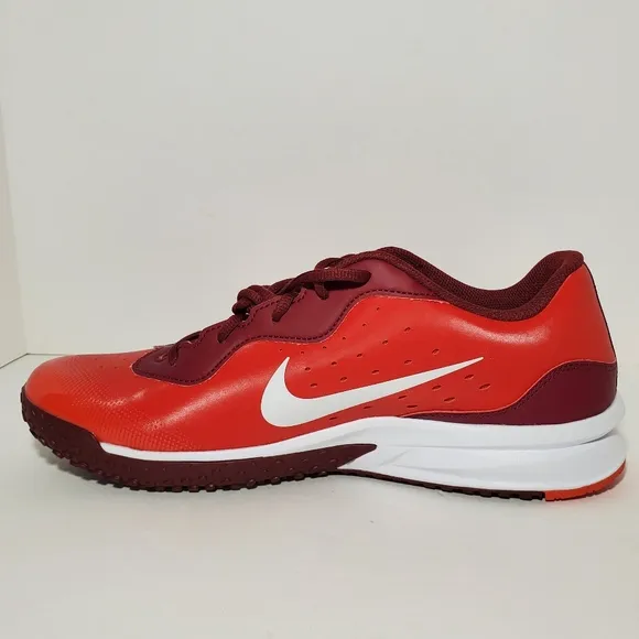 Nike Alpha Huarache Varsity 4 Turf Baseball Red Shoes DJ6518-616 Mens Size 12 US