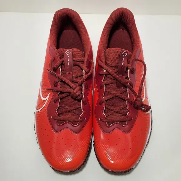Nike Alpha Huarache Varsity 4 Turf Baseball Red Shoes DJ6518-616 Mens Size 12 US