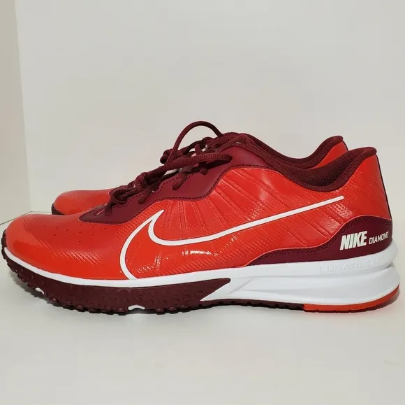 Nike Alpha Huarache Varsity 4 Turf Baseball Red Shoes DJ6518-616 Mens Size 12 US