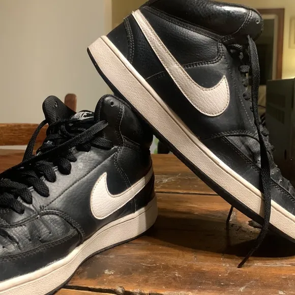 NIKE BLACK COURT VISION MID ATHLETIC SHOES SNEAKERS