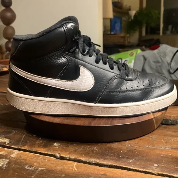 NIKE BLACK COURT VISION MID ATHLETIC SHOES SNEAKERS