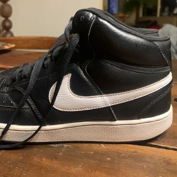 NIKE BLACK COURT VISION MID ATHLETIC SHOES SNEAKERS