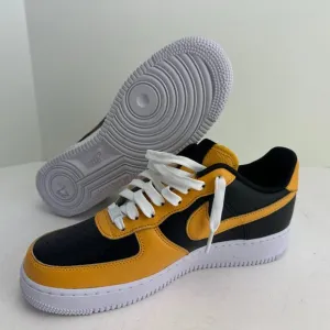 Nike By You Air Force 1 Low Retro Black Yellow White Shoes HF0659-900 Men Size 9