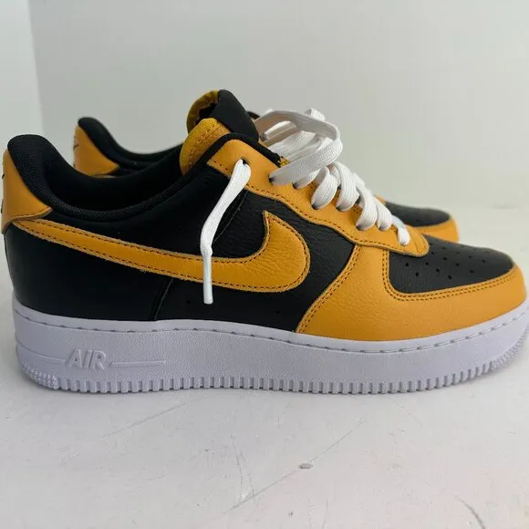 Nike By You Air Force 1 Low Retro Black Yellow White Shoes HF0659-900 Men Size 9