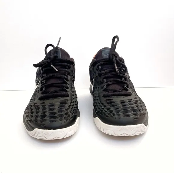 Nike court air zoom black white rubber cage lace up sneaker