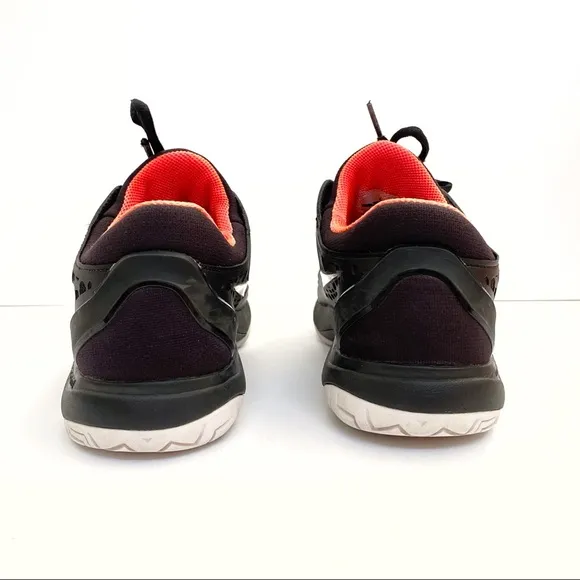 Nike court air zoom black white rubber cage lace up sneaker