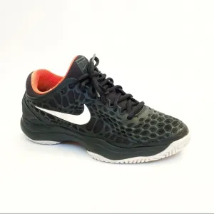 Nike court air zoom black white rubber cage lace up sneaker