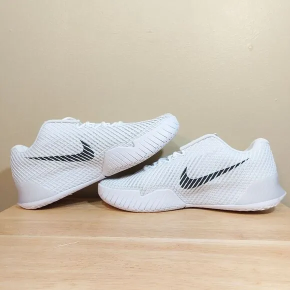 Nike Court Air Zoom Vapor 11 HC Tennis Shoes White Black DR6966-101 Men's Size 8
