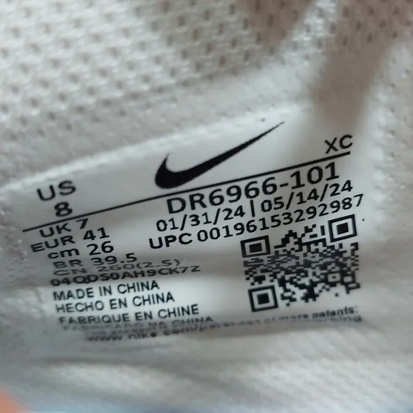 Nike Court Air Zoom Vapor 11 HC Tennis Shoes White Black DR6966-101 Men's Size 8