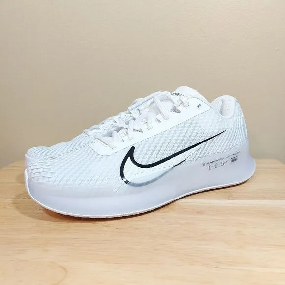 Nike Court Air Zoom Vapor 11 HC Tennis Shoes White Black DR6966-101 Men's Size 8