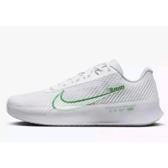 Nike Court Air Zoom Vapor 11 Women Size 8 White Kelly Green Tennis Shoes