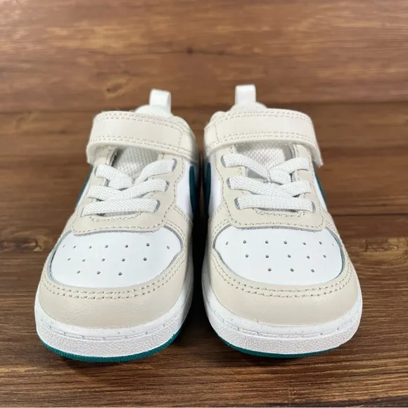 NIKE COURT BOROUGH LOW 2 NEW Phantom Bright Spruce White Sneakers Little Kids