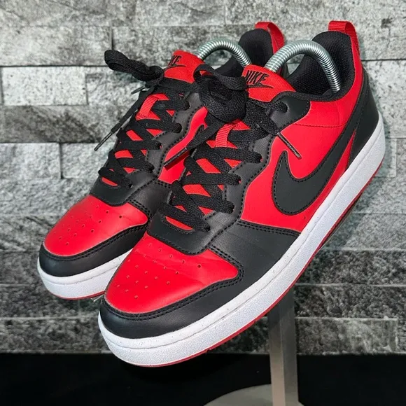 Nike Court Borough Low Recraft Shoes in University Red/White/Black 7Y