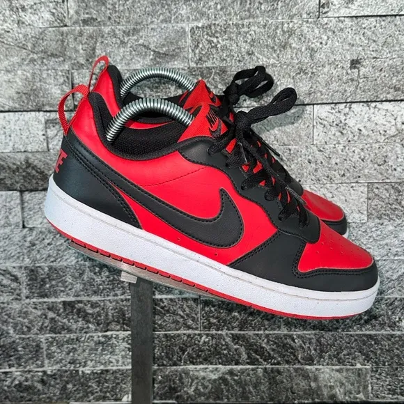 Nike Court Borough Low Recraft Shoes in University Red/White/Black 7Y