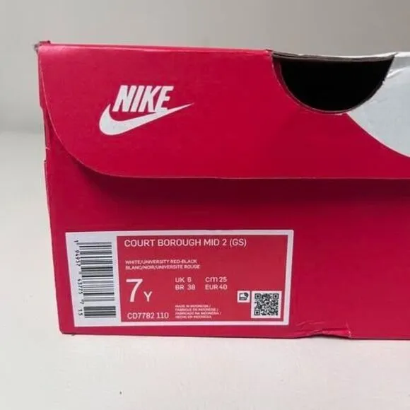 Nike Court Borough Mid 2 Big Kids' Shoes CD7782-110 Size 7Y