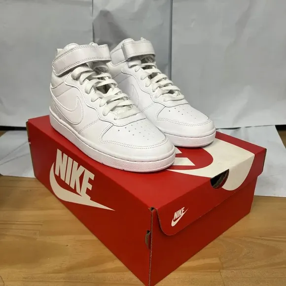 Nike Court Borough Mid 2 CD7782-100 Sneaker Kid 5.5 White Lifestyle Shoes BBS138