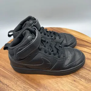 Nike Court Borough Mid 2 GS 'Triple Black' CD7782-001 Boys Size 5.5Y