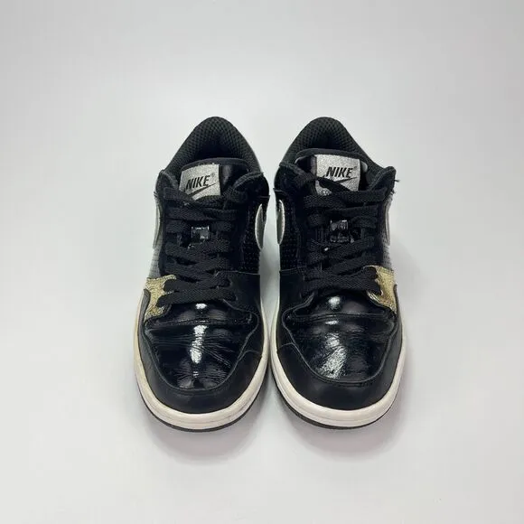 Nike Court Force Low Kameda Brothers Black Gold Silver Shoes Youth Size 6