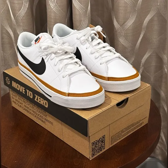 Nike Court Legacy Men’s Size US 11 Shoes DH3162 - 100 White Black Desert Ochre