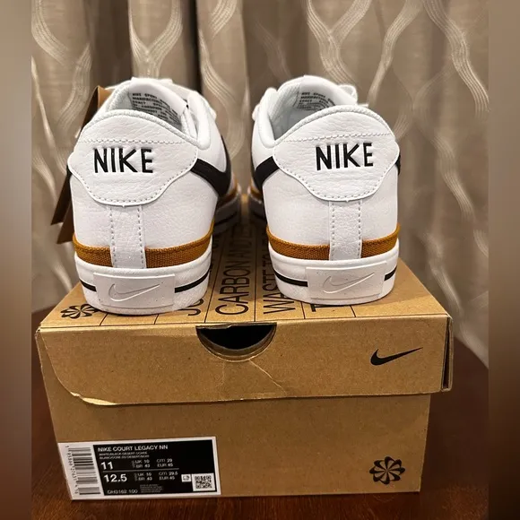 Nike Court Legacy Men’s Size US 11 Shoes DH3162 - 100 White Black Desert Ochre