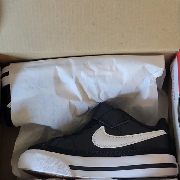 Nike Court Legacy Shoes  Black/White DA5382-002 Toddler Size Brand New