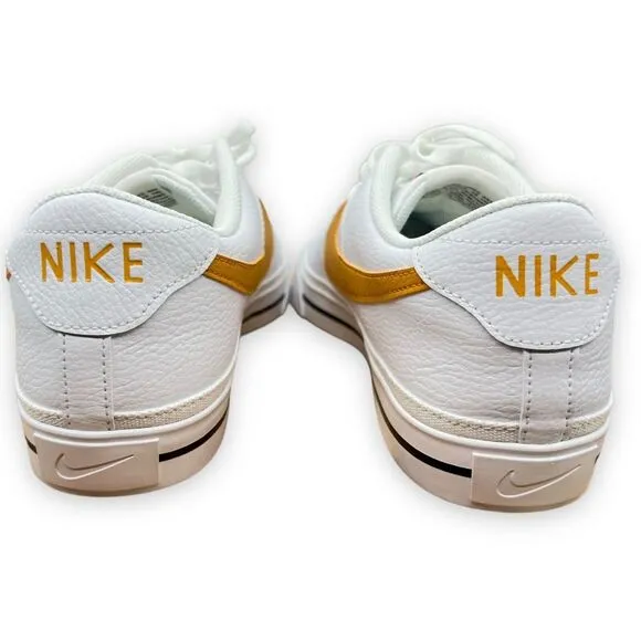 Nike Court Legacy Shoes Mens 13‎ White Gold Swoosh Sneakers CU4150