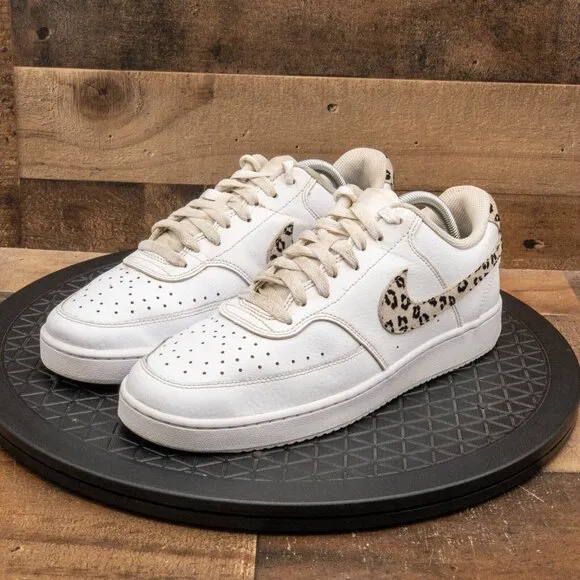 NIKE COURT VISION LOW LEOPARD PRINT WOMENS ATHLETIC SHOES RETRO SNEAKERS SIZE 11