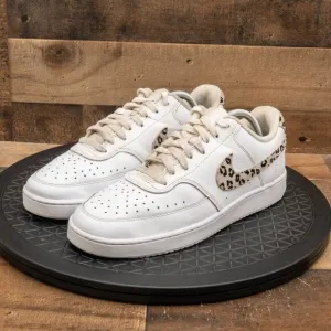 NIKE COURT VISION LOW LEOPARD PRINT WOMENS ATHLETIC SHOES RETRO SNEAKERS SIZE 11