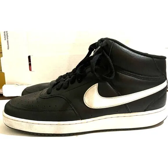 Nike Court Vision Mid Men's Size 13 Black White sneakers shoes