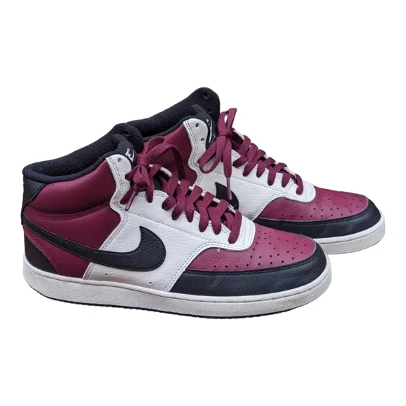 NIKE COURT VISION MID NN DN3577 600 MEN'S SZ 8 DARK BEETROOT BLACK SAIL