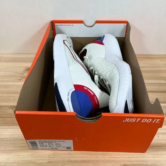 Nike Free RN Next Nature Road running shoes Mens 12 White Sea Glass Blue Red