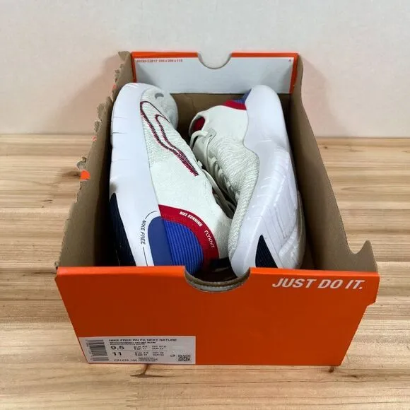 Nike Free RN Next Nature Road running shoes Mens 9.5 White Sea Glass Blue Red