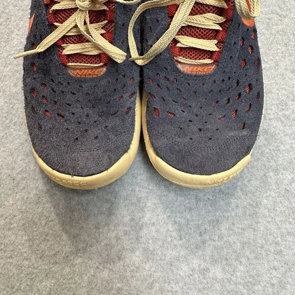 Nike Free Run Trail Thunder Blue Suede Sneakers Orange Accent cw5814-400 Men 9.5
