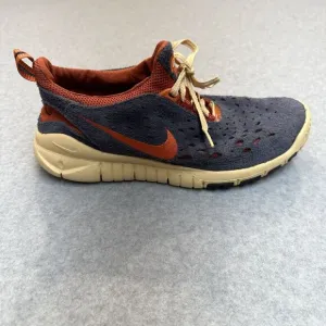 Nike Free Run Trail Thunder Blue Suede Sneakers Orange Accent cw5814-400 Men 9.5