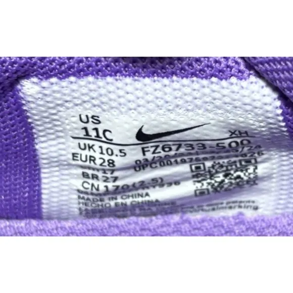 Nike Giannis Immortality 4 Purple Kids Basketball Shoes Size 11C