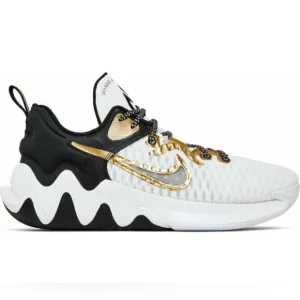 Nike Giannis Immortality White Black &amp; Metallic Gold Shoes Size 9.5 New In Box