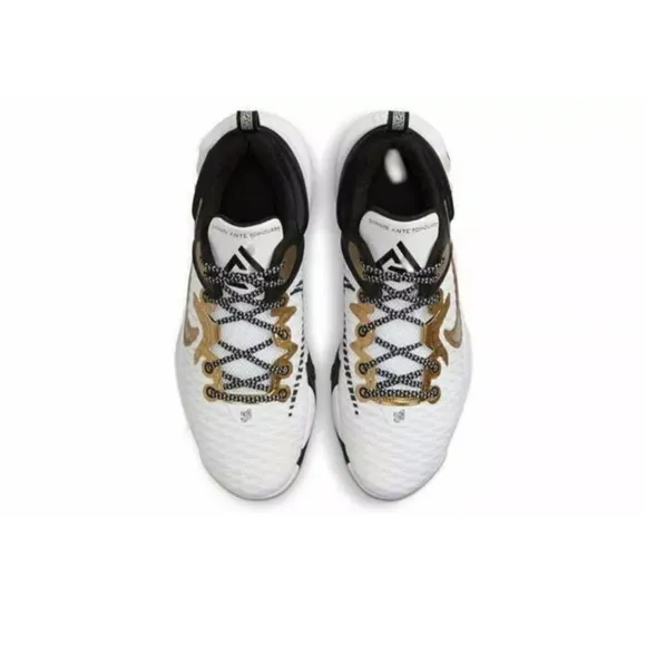 Nike Giannis Immortality White Black &amp; Metallic Gold Shoes Size 9.5 New In Box